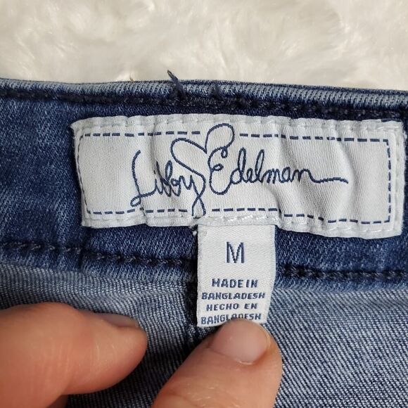 Libby Edelman Denim Color Block Skirt Blue Size Medium - Picture 3 of 10